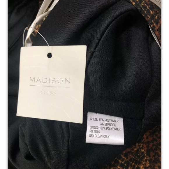 Madison Womans Dress Size 10 Sheath V Neck Sleeveless Animal Print Snake NWT - Picture 4 of 10